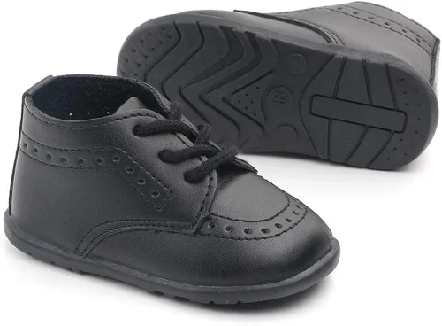 Vista 4 de Meckior Mocasines clásicos de piel sintética para niños y niñas zapatos de vestir Oxford para niños y niñas zapatos de vestir planos para caminar