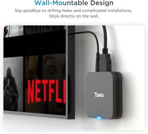 Vista 4 de Android TV Box 10.0, Android Box 2GB RAM 16GB ROM, H313 Quad-Core Android Box, soporte 2.4G WiFi, 4K Smart Mini TV Box Tamaño compacto