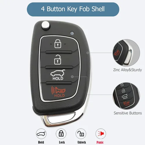 Vista 2 de Funda de repuesto para llavero para Hyundai Sonata Santa Fe con control remoto