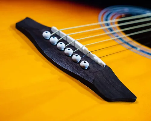 Vista 15 de Washburn Vintage Series - Guitarra acústica-eléctrica de 6 cuerdas, derecha Resplandor solar del tabaco