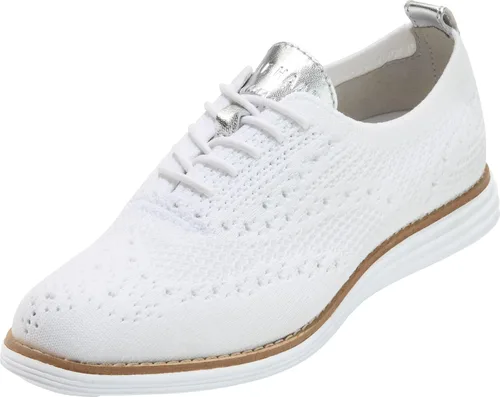 Vista 8 de Cole Haan Originalgrand Stitchlite Wingtip Oxford para mujer tejido negro/blanco óptico.