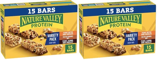 Vista 22 de Nature Valley Barras de granola con proteína, arándano y nueces, barras de merienda masticables, 5 barras, 7.1 OZ 0.35 onzas de proteína por