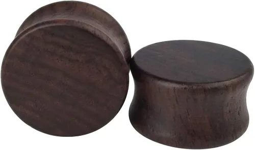 Vista 5 de TBOSEN - Juego de 4 pares de medidores de madera, dilatadores de doble llamarada