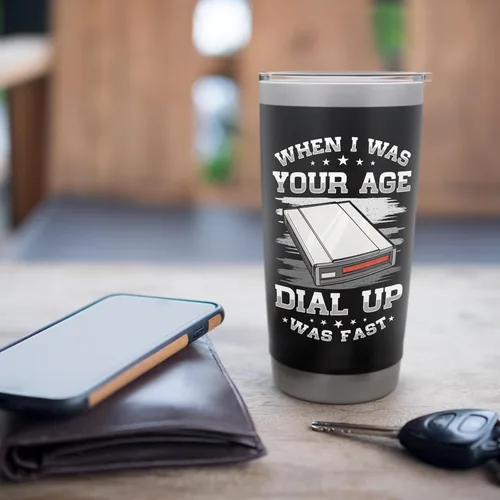 Vista 7 de 90s Nostalgia Retro 90s Dial Up Internet Vintage Stainless Steel Insulated Tumbler