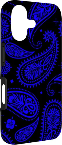 Vista 3 de Black Blue Paisley Bandana Vintage Floral Boho Pattern Case for iPhone 17