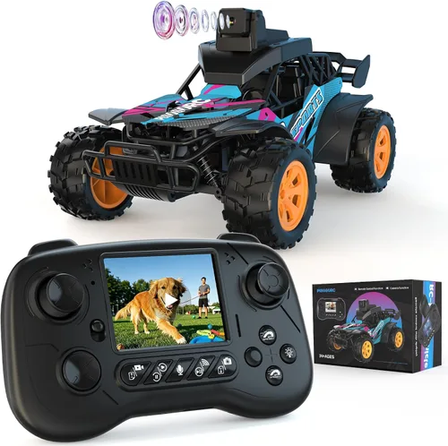 Vista 8 de Coche de control remoto FPV con pantalla de 2.8 pulgadas, cámara HD ajustable de 60°, aplicación y control de radio de 2.4G, 2 modos de velocidad