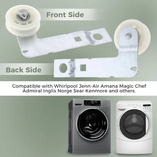 Vista 4 de W10837240 Polea tensora de secadora con soporte, compatible con Whirlpool, Kenmore, reemplazar 279640 W10118756 W10547290 PS11726337 3387372 3388674