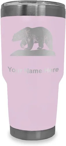 Vista 18 de LaserGram Vaso aislado al vacío de 20 onzas, oso polar, grabado personalizado incluido (negro)