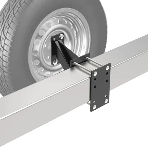 Vista 2 de Soporte de Neumático de Remolque para Utilidad, Portador de Neumático de Repuesto, Resistente Soporta hasta 160 Libras, Compatible con Ruedas de 4