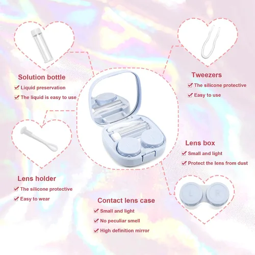 Vista 2 de FEISEDY Portátil Lindo Lente De Contacto Herramienta Removedor De Caso Con Espejo Pinzas Kit Para Mujeres Y Niña B0081