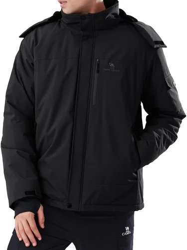 Vista 6 de CAMEL CROWN - Chaqueta de invierno para hombre, impermeable, chaqueta de esquí con forro polar cálido, resistente al viento, para nieve, lluvia
