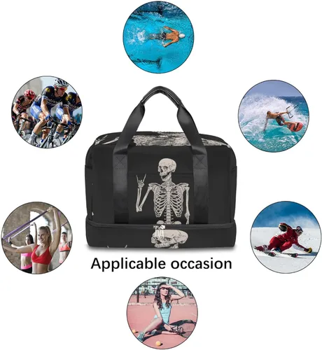 Vista 7 de Bolsa de gimnasio deportiva de girasol amarillo con compartimento para zapatos, bolsa de viaje floral con flores para hombres, mujeres, niños