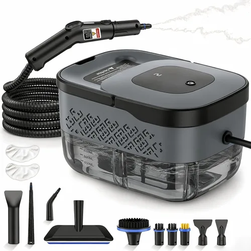 Vista 11 de Limpiador a vapor con mango de 3 niveles para limpiar el hogar y el Azul y negro