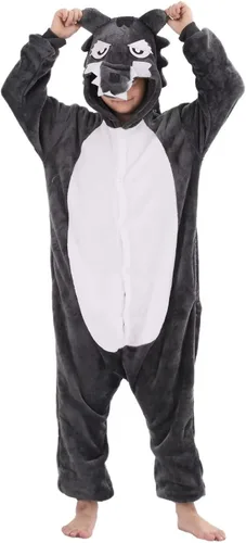 Vista 9 de Disfraz de una pieza de franela con capucha para niños y niñas, disfraz de Halloween de animales negro (Black Bat)