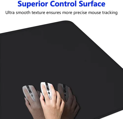 Vista 3 de Alfombrilla de mouse grande para juegos con bordes cosidos, alfombrilla de mouse de escritorio extendida con tela microtejida superior, base