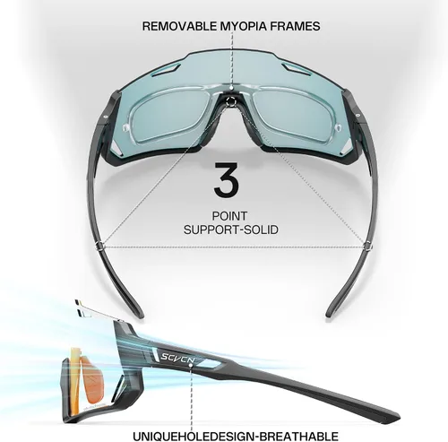 Vista 4 de SCVCN Gafas de ciclismo fotocromáticas Gafas de sol deportivas transparentes hombres mujeres MTB BMX Running Driving