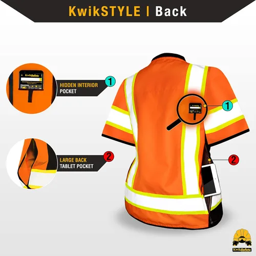 Vista 3 de KwikSafety - Charlotte, NC - Chaleco de seguridad GODMOTHER Clase 3 para mujer - Ajuste holgado - Equipo de trabajo reflectante conforme a ANSI OSHA