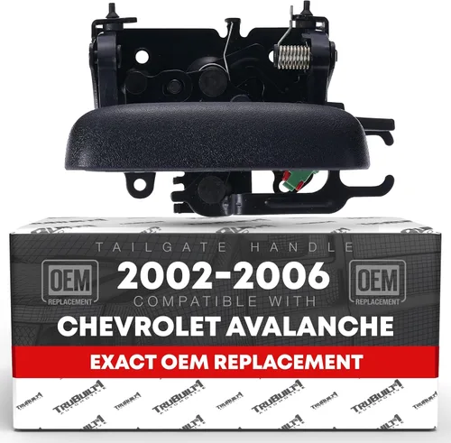 Vista 7 de T1A Conjunto de manija para portón trasero, metal mejorado, compatible con Chevrolet Avalanche 1500 2002-2006, Avalanche 2500 02-06, negro