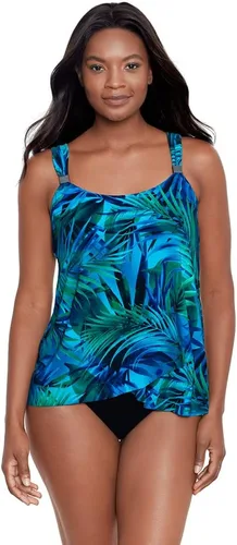 Vista 29 de Miraclesuit Traje de baño para mujer Dazzle con cuello redondo y aros Azul Amazonia/Multi
