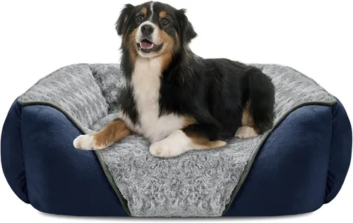 Vista 38 de INVENHO Cama para perros pequeños para perros medianos a grandes, rectangular, ortopédica, suave, relajante, duradera, con parte inferior