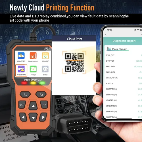 Vista 5 de Herramienta de diagnóstico escáner OBD2, escáneres OBD2 profesionales para coche, lector de código de motor con luz de comprobación y función
