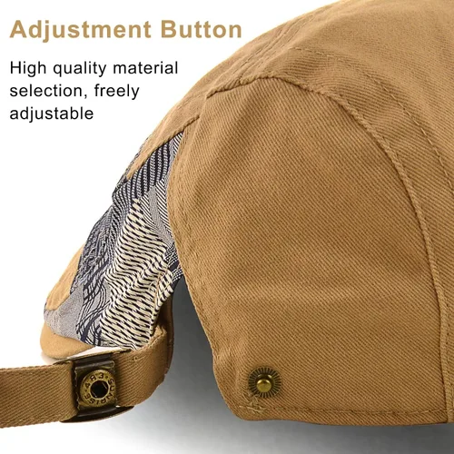 Vista 6 de M MOACC Boina para hombre, con hebilla de algodón, ajustable, gorra de periódico de Cabbie Gatsby