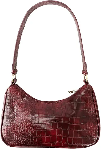 Vista 2 de Bolso de mano de cocodrilo Gryffindor de Harry Potter con insignia de metal Rojo L