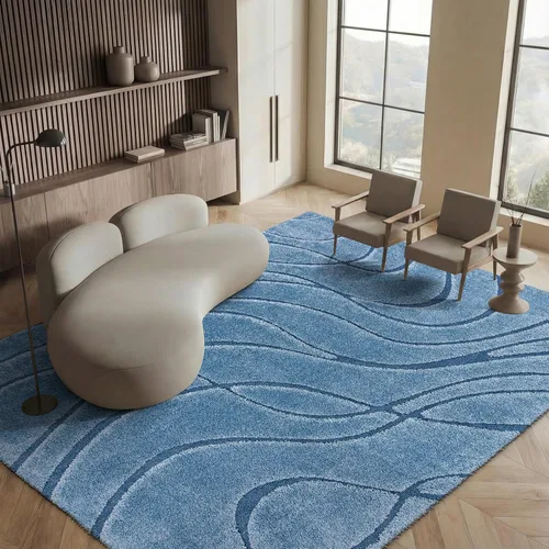 Vista 55 de Safavieh Florida Shag Collection - Alfombra de área de 2 x 3 pies, color crema/beige, diseño geométrico, felpa de 1.2 pulgadas de grosor, ideal