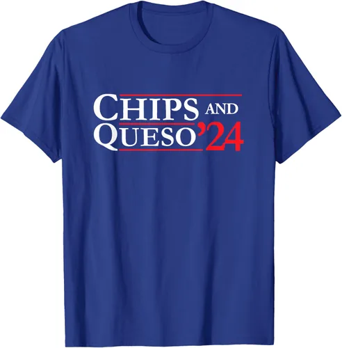 Vista 20 de Novedad 2024 Campaña electoral '24 Chips and Queso T-Shirt, Azul / Patchwork, S Azul Marino