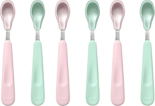 Vista 7 de OXO TOT Juego de cucharas de alimentación W Ópalo de silicona suave y flor