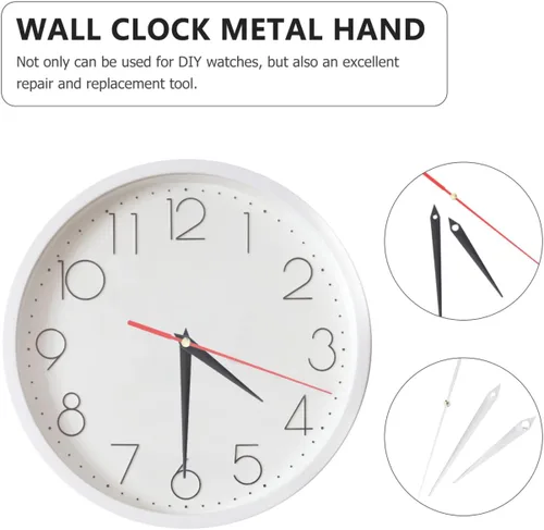 Vista 7 de Hemobllo Juego de 10 pares de piezas de reloj de pared de precisión para bricolaje, relojes de cuarzo sin marco, accesorios duraderos