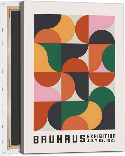 Vista 16 de Haruhiart Bauhaus - Póster de la exposición 1923, colorido arte de pared moderno de mediados de siglo, arte geométrico, imagen colorida moderna