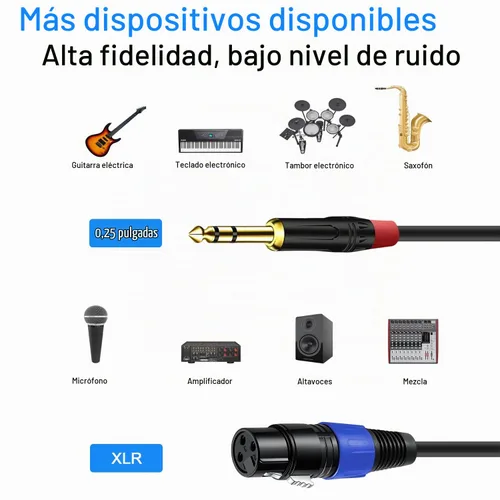 Vista 4 de Cable doble TRS a XLR hembra de 0.250 in para micrófono, mezclador, amplificador, 1.5 pies, cable de audio dual TRS macho a XLR, cable de conexión
