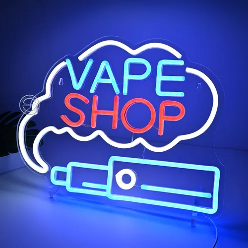 Vista 2 de Britrio VAPE Shop Letrero de neón para pared, decoración de humo, ventana de negocios, hogar, bar, oficina, dormitorio, cocina, cueva de hombre