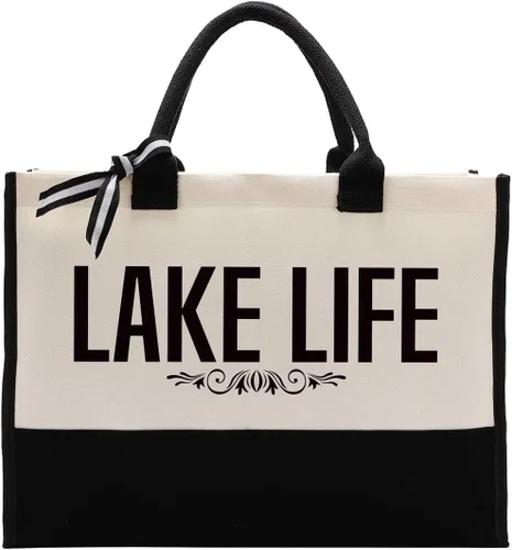 Vista 11 de Gkwa Canvas Tote Bag for Gifting, Women Cotton Canvas Bag, Reusable Shopping Bag
