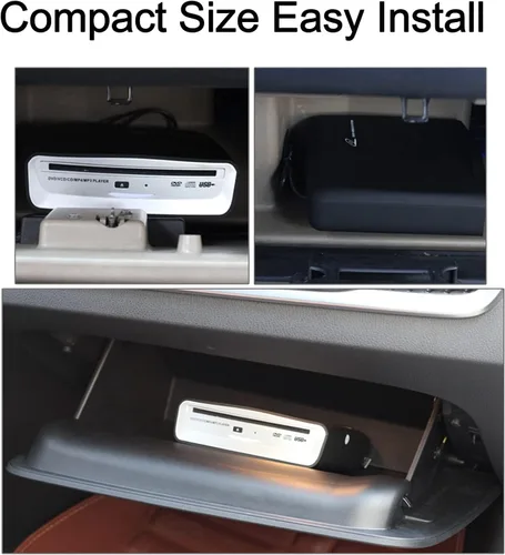 Vista 7 de Reproductor de CD portátil para coche con Bluetooth y conexión USB, reproductor de CD USB externo universal para sistemas de audio