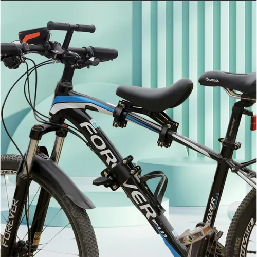 Vista 2 de Asientos de bicicleta montados en la parte delantera para niños Manillares de los niños Juego de pedales de bicicleta de montaña Asiento para niños