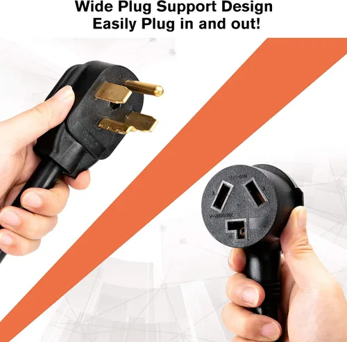 Vista 5 de WELLUCK 1.5FT Adaptador para secadora de 3 puntas a 4 puntas, adaptador de enchufe de secadora de 3 a 4 puntas, adaptador de toma de secadora de 4