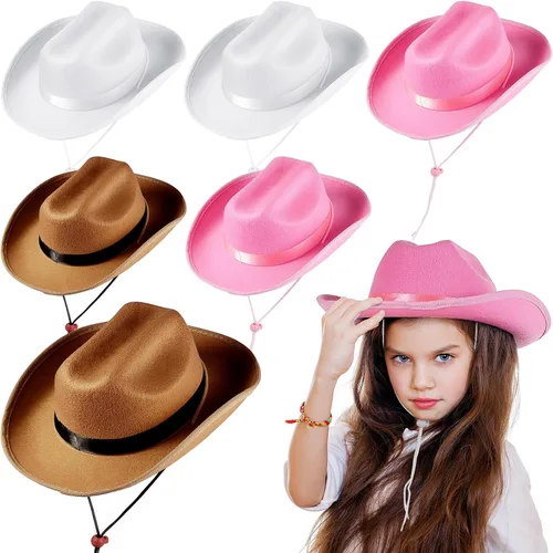 Vista 10 de Hercicy Sombreros de vaquero para niños pequeños, sombrero de vaquera para niños y niñas, accesorios de disfraz de bebé, suministros de fiesta