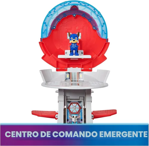 Vista 9 de Paw Patrol: The Mighty Movie, Cuartel General Portaaviones, con Figura de Acción de Chase y Mighty Pups Cruiser, Juguetes para Niños y Niñas de 3+