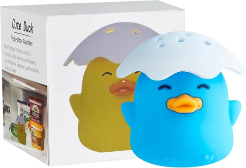 Vista 3 de Duck Refrigerator - Soporte desodorante de bicarbonato de sodio, absorbente de olores y eliminador (azul)