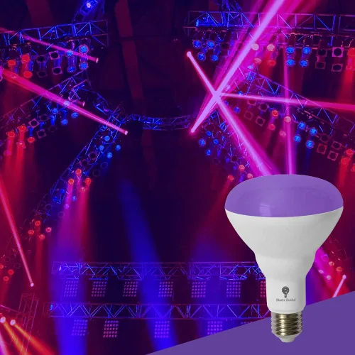 Vista 6 de BR30 - Paquete de 2 bombillas LED negras, 13 W (equivalente a 100 W) BR30 E26 para brillar en la oscuridad, nivel 385-400 nm, bombilla negra