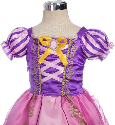 Vista 4 de Lito Angels Disfraz de princesa para niñas con peluca y accesorios