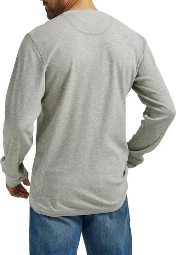 Vista 2 de Wrangler Authentics Henley Camisa de manga larga, tejido de punto gofre, para hombre
