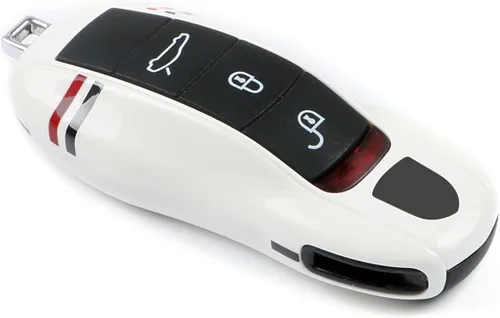 Vista 9 de Funda para llaves Porsche Panamera 911, llavero de protección de llave de coche para Porsche Cayenne Taycan Gris precise cutouts soft leather