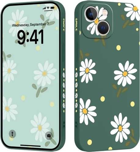 Vista 10 de LEECG Funda para iPhone 13 con diseño de mariposas y flores, diseño de astronauta, funda de teléfono con forro de microfibra suave, funda delgada