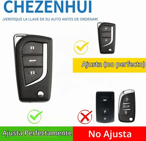 Vista 2 de Funda para llavero Toyota con cordón de cuero, funda protectora para llave de automóvil para Toyota Avalon Camry Corolla RAV4, protector de control