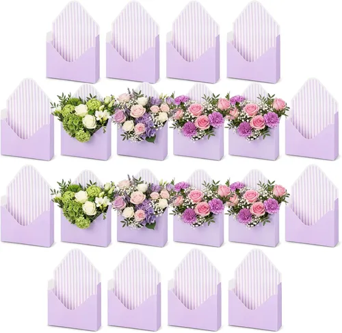 Vista 16 de Geyee 10 cajas sobre para ramo de floristería de graduación clase de 2026, ramo de flores de corazón rosa, embalaje de papel de regalo, bolsas