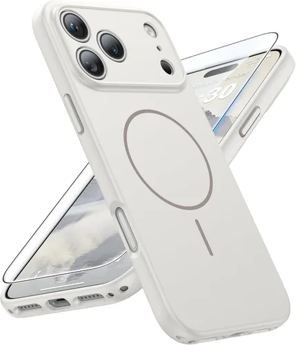 Vista 62 de FNTCASE Funda para iPhone 14 Pro Max color azul: [compatible con Magsafe] Funda magnética mate sólida con [protección completa de la cámara]