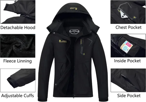 Vista 4 de MOERDENG Women's Waterproof Ski Jacket Warm Winter Snow Coat Mountain Windbreaker Hooded Raincoat Jacket
